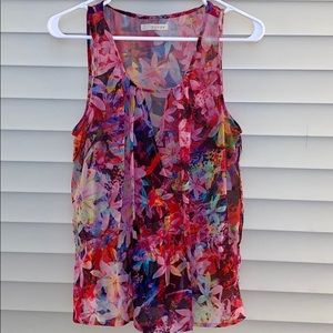 NWOT Hinge Bright Floral Sleeveless Blouse-size M